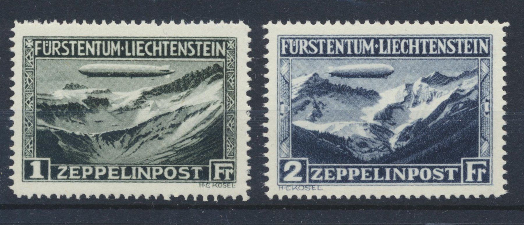 Tous les timbres: Liechtenstein Flugpost Nr. 7+8 postfrisch – D'occasion à Roggwil BE par Stampdealer3