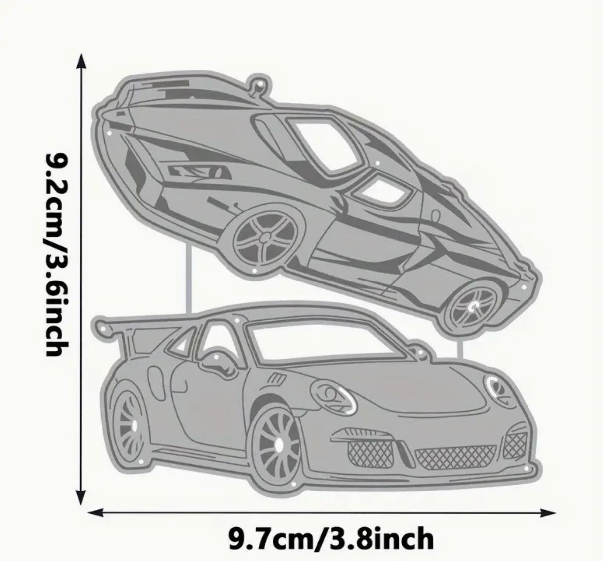 Sciablone: 2x Sportwagen / Auto  - Stanzschablonen – Nuovo e nell'imballaggio originale da Frenkendorf venduto da jazzplatten 1