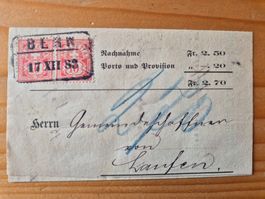 CH-Nachnahme Beleg aus Bern 1883 Zustand gemäss Bilder