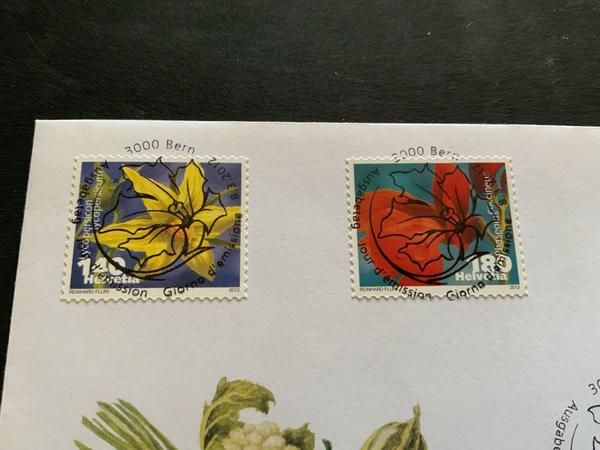 Tous les timbres: 2012 DAUERMARKEN FDC VOLL GEMÜSEBLÜTEN – D'occasion à Beinwil am See par Ricri 1