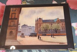 Genève, Place Cornavin 1936, Aquarelle