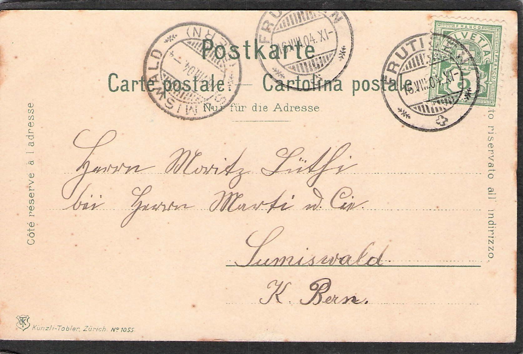 Ansichtskarten: ^Hilterfingen am Thunersee  , 1904 – Gebraucht aus Reichenburg von Pipo-67 1