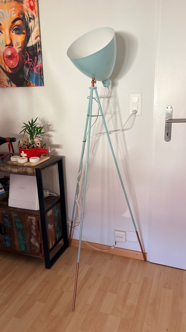 Lampes: Vintage-Stehlampe - Türkis & Messing – D'occasion à Zürich par ale_z9rx