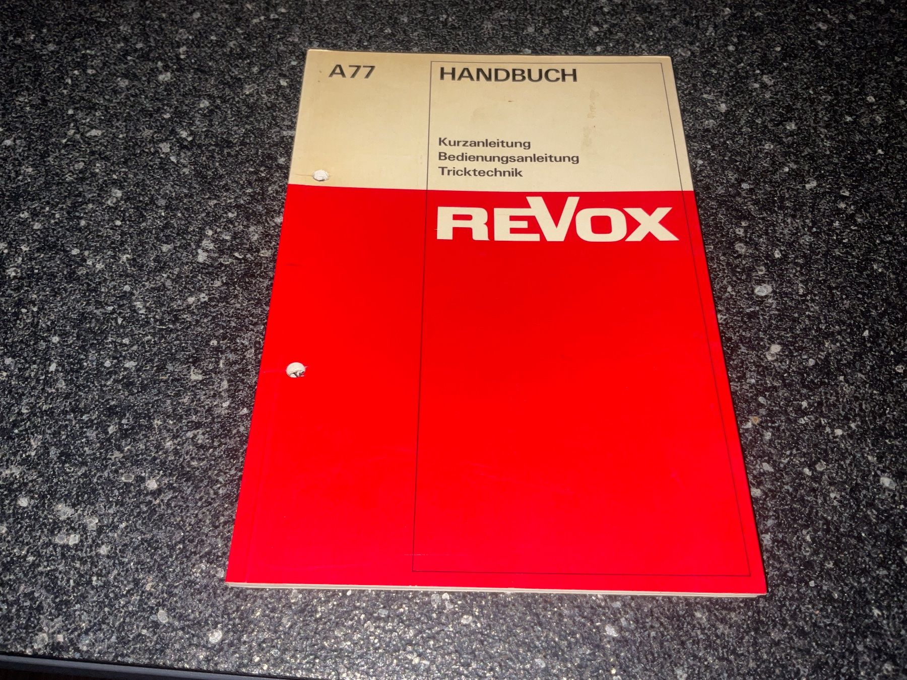 Revox Apparecchi a nastro: ReVox A 77 Handbuch – Usato da Langenthal venduto da RronJora