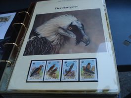 "Bartgeier", Lesotho 1986, Satz lose **, FDC + Maximiumkar