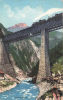 Amsteg UR Gotthardbahn Viadukt Dampflok bahn