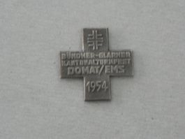 Abzeichen Brosche Medaille Domat / Ems Graubünden GR 1954