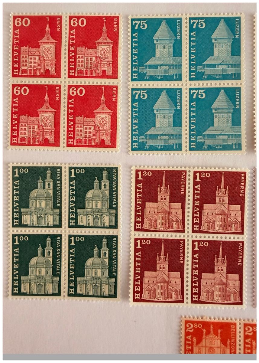 Tutti i francobolli: Schweizer Briefmarken - Baudenkmäler - Viererblöcke – Nuovo (secondo la descrizione) da Schlieren venduto da RoPue 3