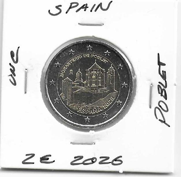 Alle Münzen: 2euro Espagne 2026 UNC Poblet – Neu (gemäss Beschreibung) aus Montreux von altoby