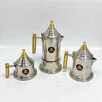 ALPU F.lli Puppieni Ensemble Espresso Italien Inox Or 3 pcs.
