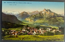 CHESIÉRES - VILLARS & les Dents du midi belle carte ancienne