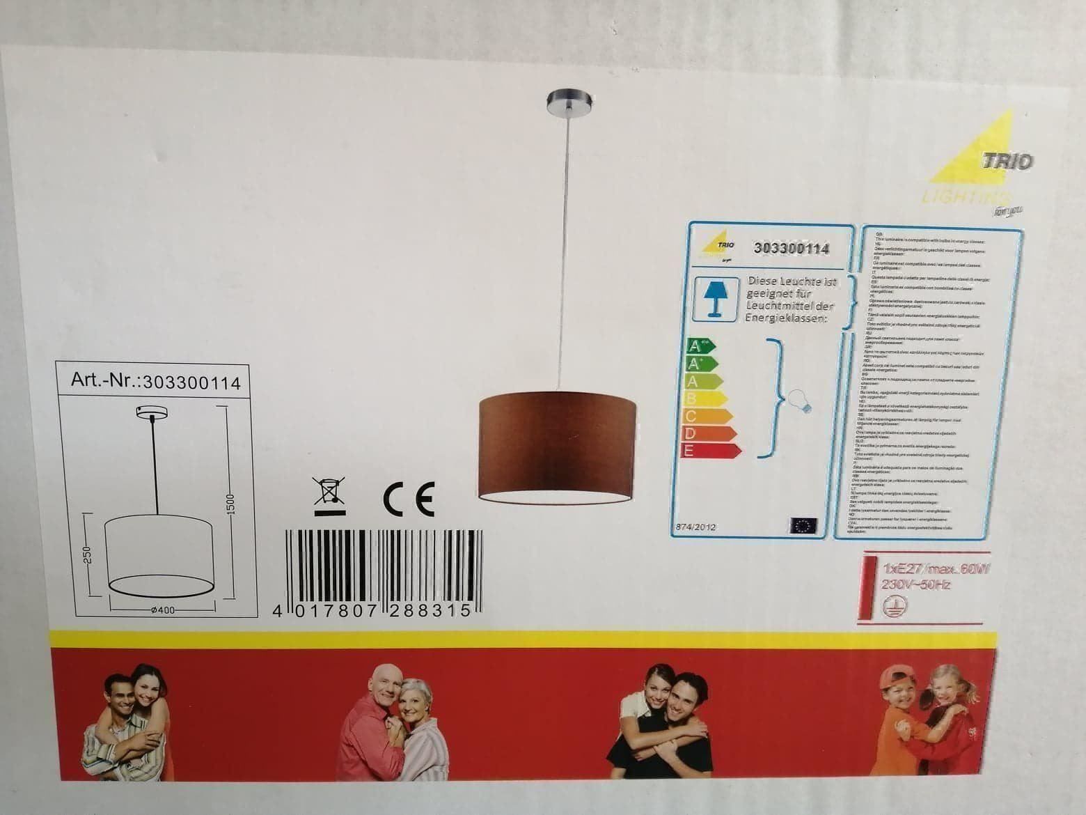 Lampadari & plafoniere: Pendelleuchte mit Stoffschirm 40 cm – Nuovo e nell'imballaggio originale da Bäch SZ venduto da Swissy46 1