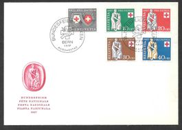FDC Pro Patria Serie 1957; B81 - B85 ET Bern 1.6.1957