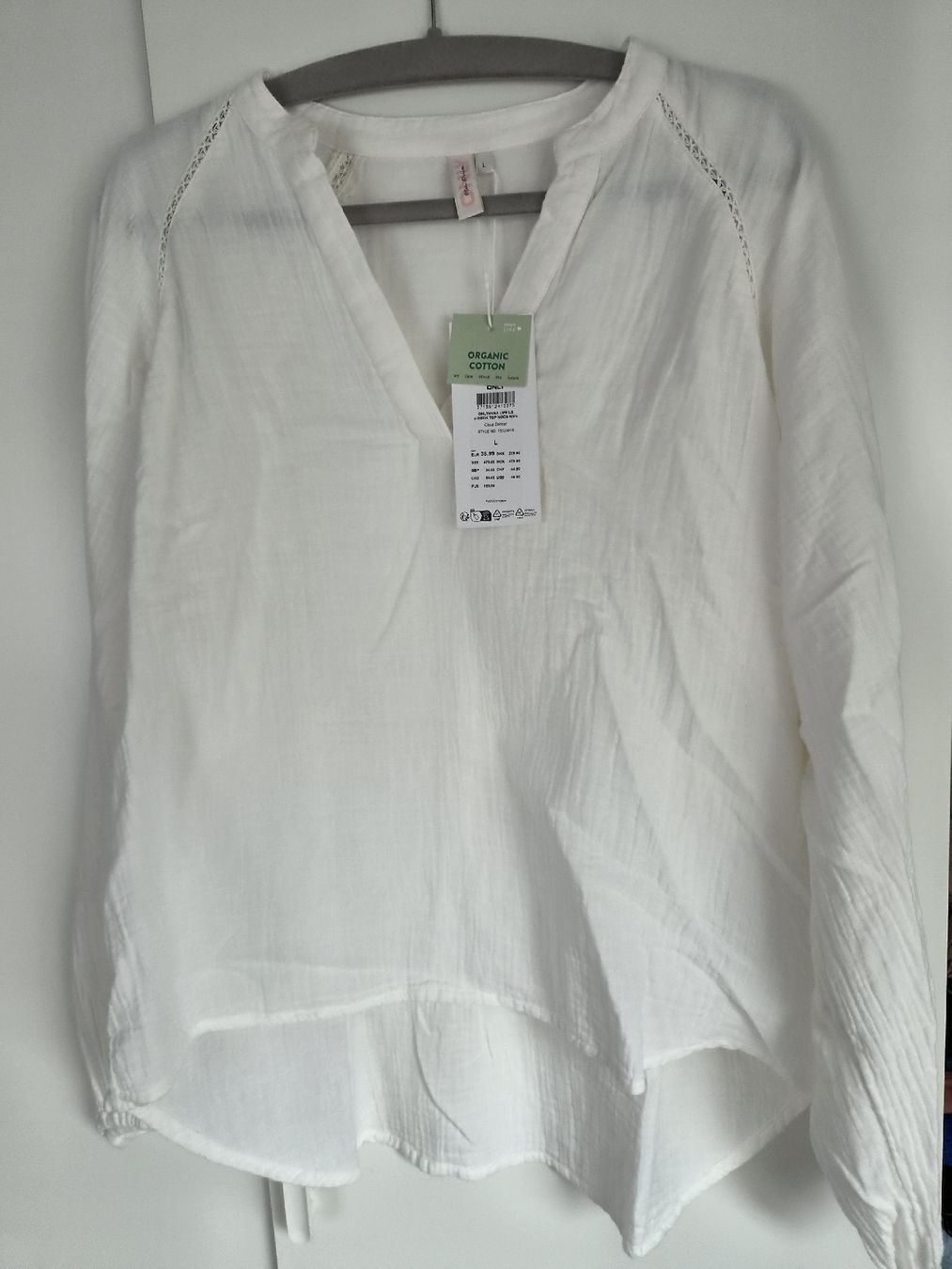 Only Camicette: ONLY Bluse, weiss, Organic Cotton, Grösse L, Neu! – Nuovo (secondo la descrizione) da Altishofen venduto da tammy05 1