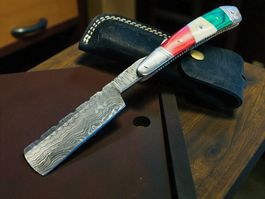 Damast Messer RASIERMESSER HANDMADE 23cm hürlimann No 16 NEU