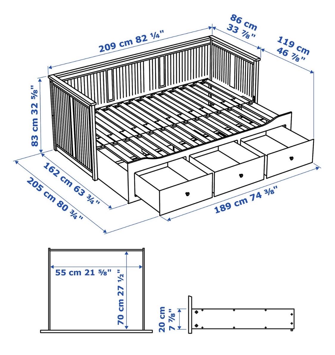 Betten: Hemnes Bett ausziehbar  – Gebraucht aus Münchringen von Asnuf 5