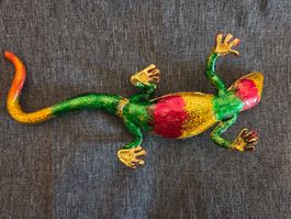 Kleine dekorative Schmuckbox Echse / Chamäleon – Top Zustand