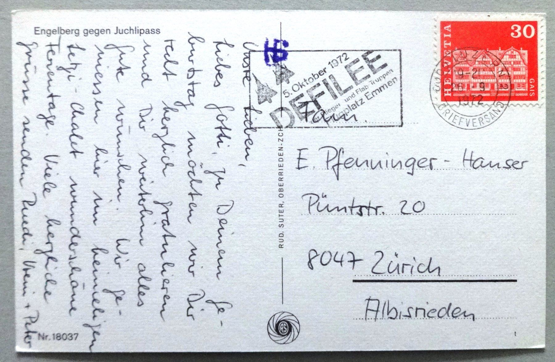 Cartoline postali: Engelberg gegen Juchlipass – Usato da Fétigny venduto da Billy2miny 1