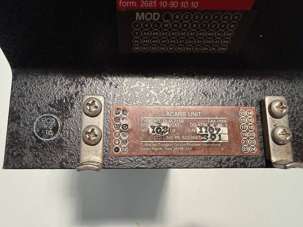 Componenti elettronici: Acars Data Link Management Unit DLM-715B, P/N: 622-9667-301 – Usato da Wenslingen venduto da P_Baecher 2