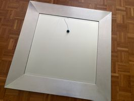 Grosser Wandspiegel quadratisch, silber, Facettenschliff