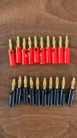 20  hochwertige 4 mm Bananenstecker vergoldet rot schwarz