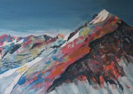 Modernes Original-Bergbild in Acryl-Mischtechnik