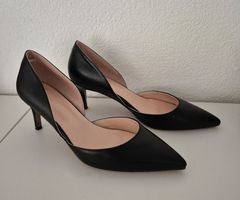 Schwarze Pumps, Echtleder, Gr. 38, neuwertig, Herbst