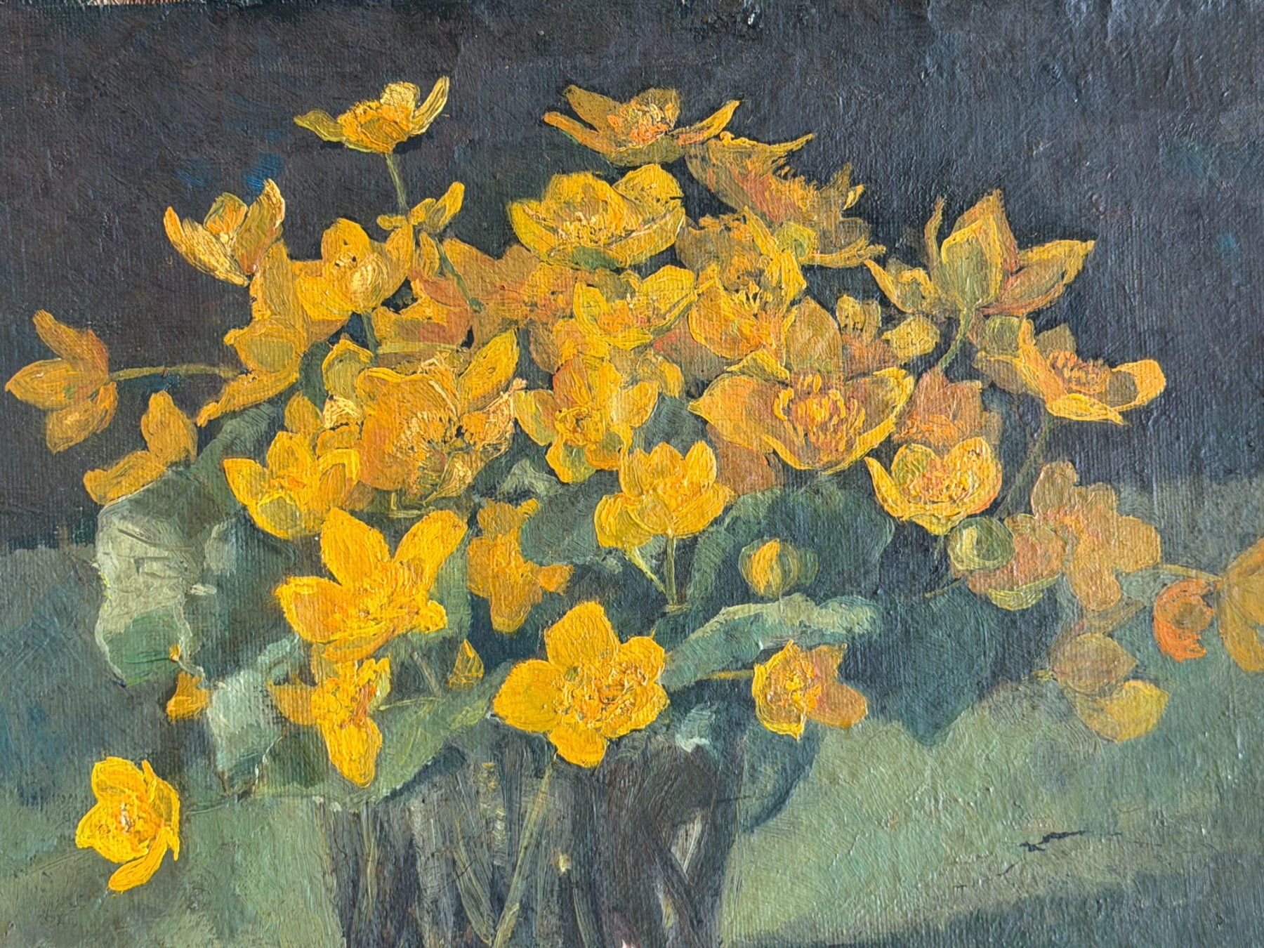 Dipinti: 1913 Ölgemälde Blumenstillleben signiert "Fr. Bühler" – Usato da Basel venduto da Kaffee_und_Kunst 2
