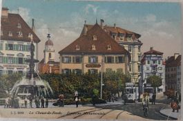 LA  CHAUX-DE-FONDS  - Trams  -  Fontaine Monumentale