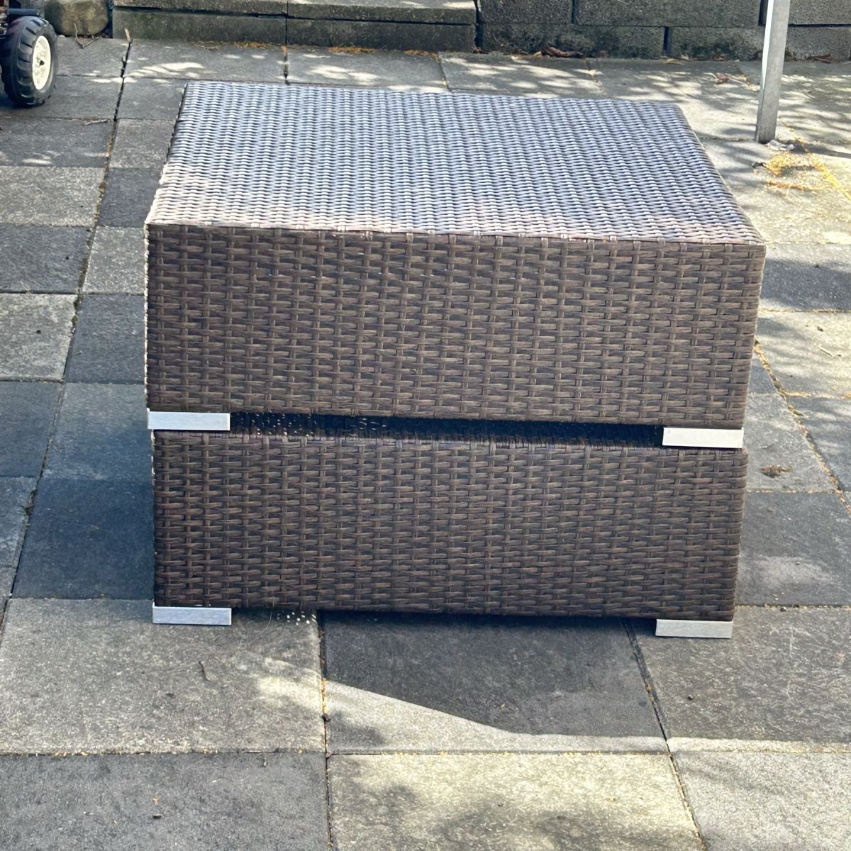 Sgabelli: 2 Rattan Hocker/Beistelltisch  – Usato da Oberrüti venduto da SussiundStrolch 1