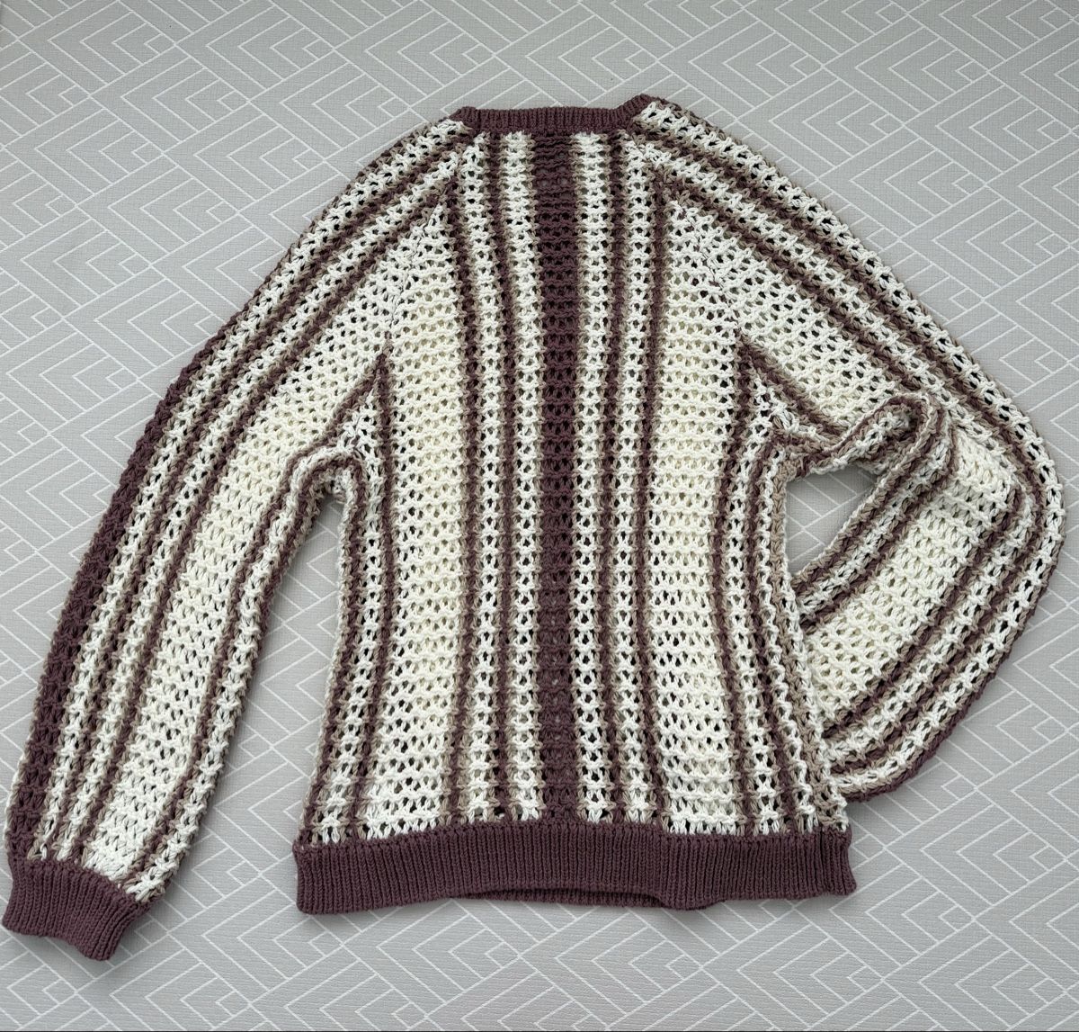 Pullover & Sweatshirts: Crochet Pullover striped size L – Neu (gemäss Beschreibung) aus Cham von Tommuka 1