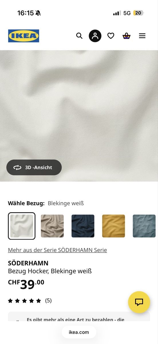 Ikea Tabourets: Söderhamn Bezug Hocker – Neuf (Voir description) à Baden par ena_2dy5 3