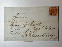 Dänemark 1859, 4 Skilling auf Brief-/ Umschlag 