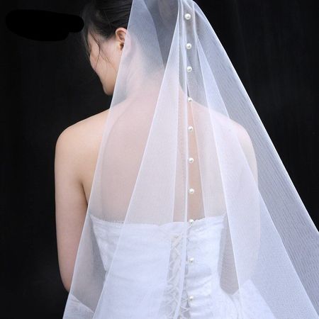 NEUER Braut Schleier Weiss 1m 60cm mit Kamm - 222067