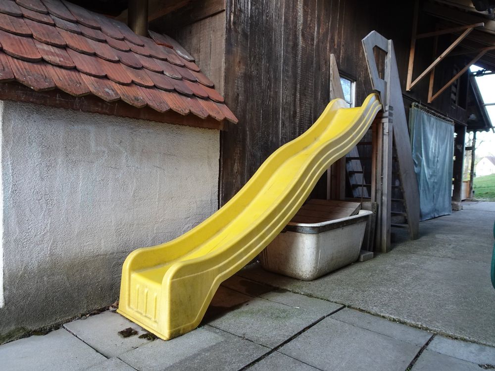 ATAA Toys Rutsche XL Blau - 185cm Kinderrutsche | Mit Basketballkorb | Für Innen & Außen