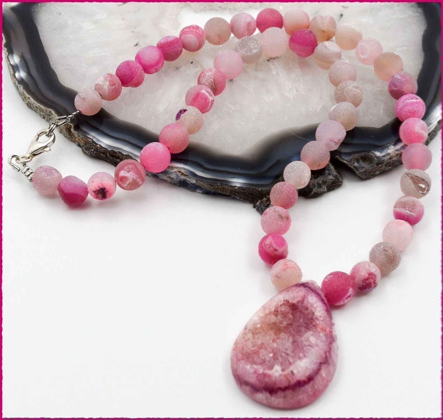 Catenine: ♛ Designerkette Achat / Druzy 43.5cm – Nuovo e nell'imballaggio originale da Oberglatt ZH venduto da Hot-Spot 1