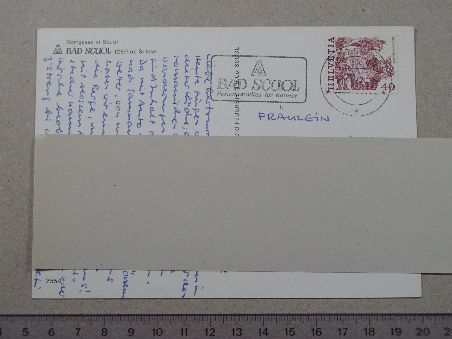 Cartoline postali: Scuol, Dorfgasse, 1982 – Usato da Lenzburg venduto da fh1 1