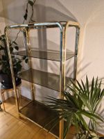 1970er Morex Designer Tablarregal, Gold/Glas,Top Zustand
