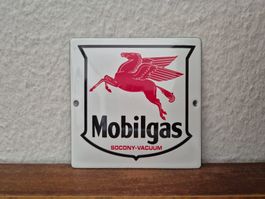 Emailschild Mobilgas Tankstelle Tanksäule USA Emaille Schild