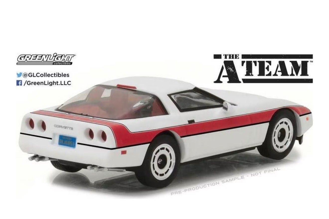 Chevrolet Modellautos: A-Team Corvette C4 Weiss-Rot  1:18 – Neu (gemäss Beschreibung) aus Basel von Zomeg 1