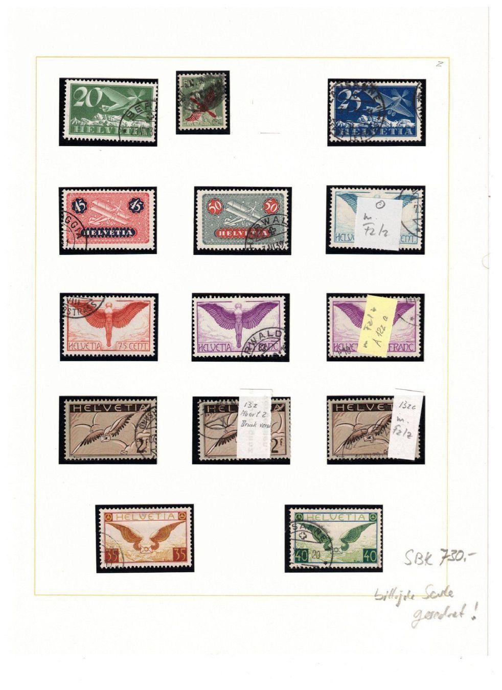 Alle Briefmarken: Interessante Flugpost- Partie !! – Gebraucht aus Bibern SH von Heinibuehrer
