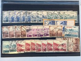 1941, Landschaften und Flugzeuge Lot, gestempelt