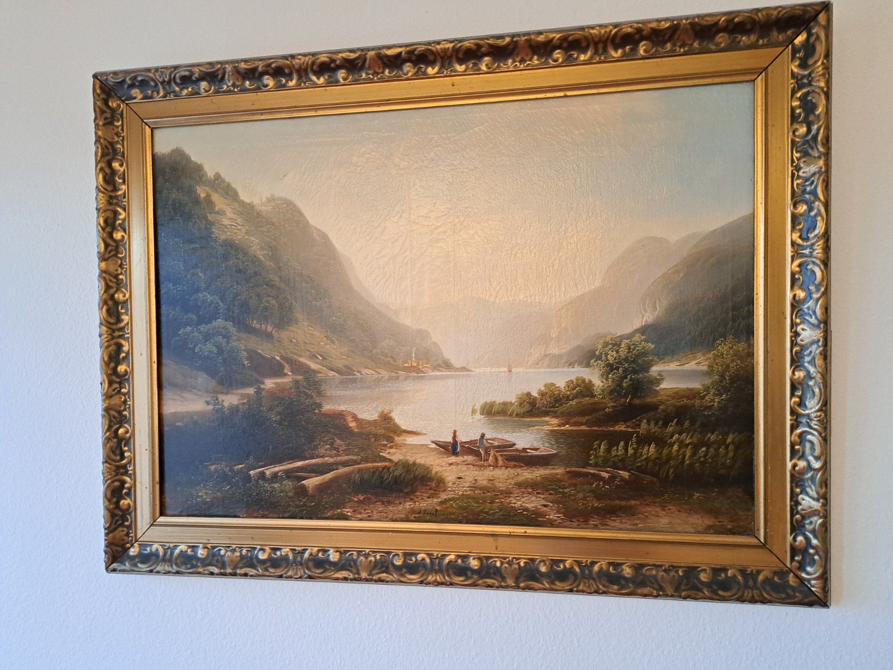 Dipinti: Arnold Friedrich Forstmann1842-1916 Gemälde Seenlandschaft – Usato da Birsfelden venduto da oleros 8