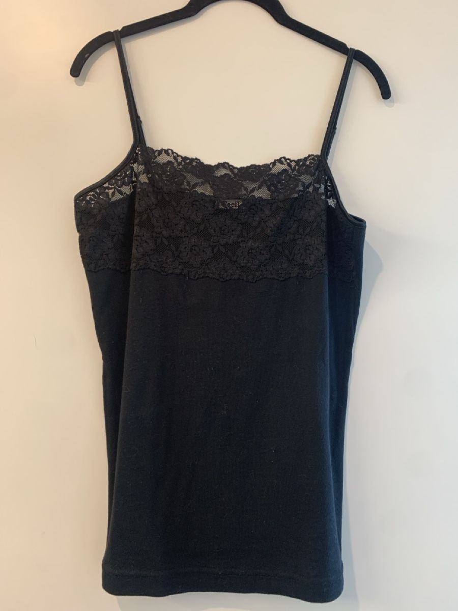 Top: Black Lace Top Trim Size M or L – Usato da Immensee venduto da Gitter