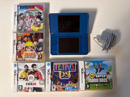 Nintendo DS XL blau mit 5 Spielen