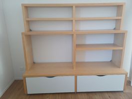 Fernsehmöbel mit zwei Schubladen Holzoptik weiss guter Zusta