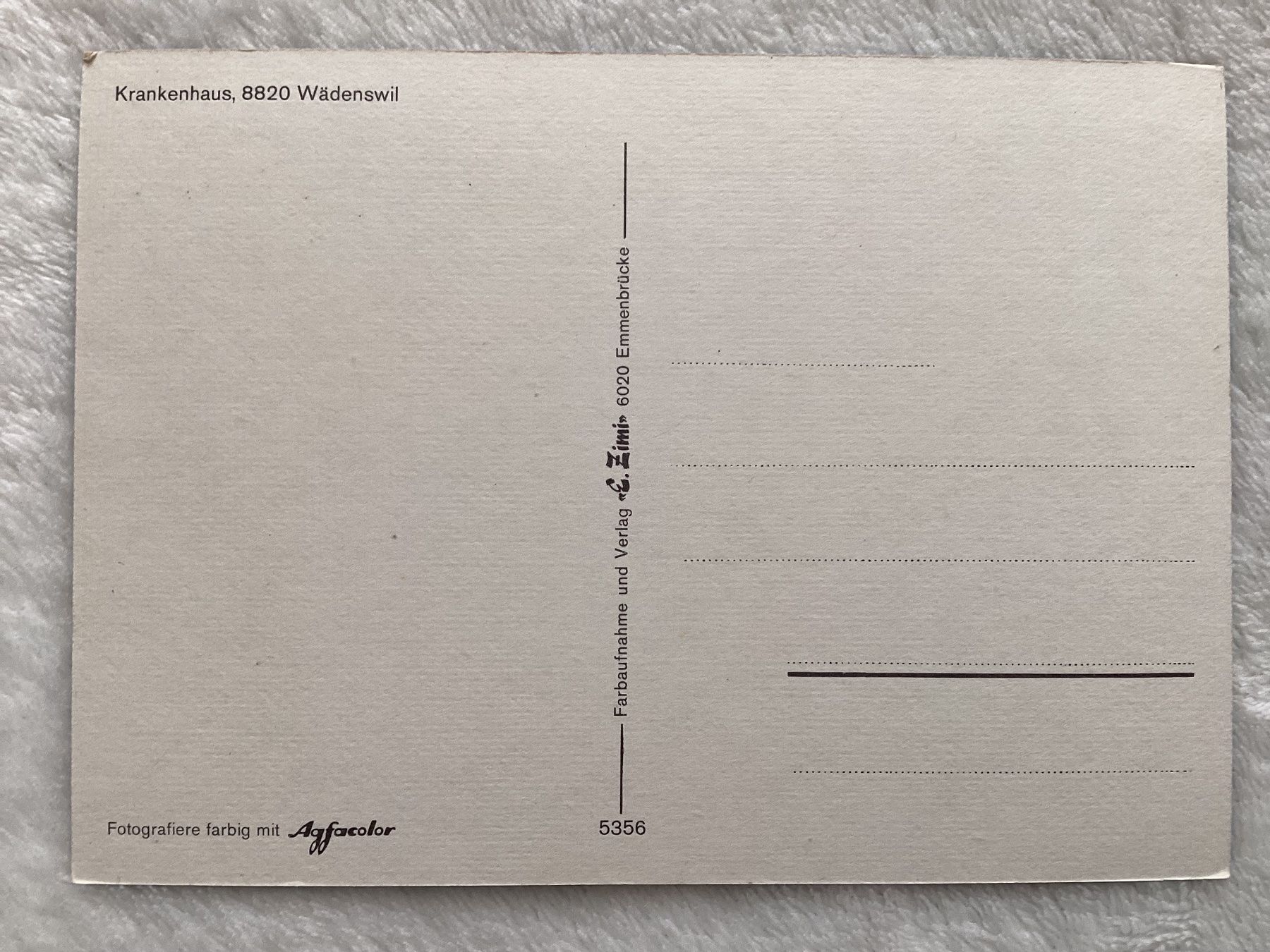 Cartoline postali: AK Krankenhaus Wädenswil – Usato da Zürich venduto da Tolima194 1