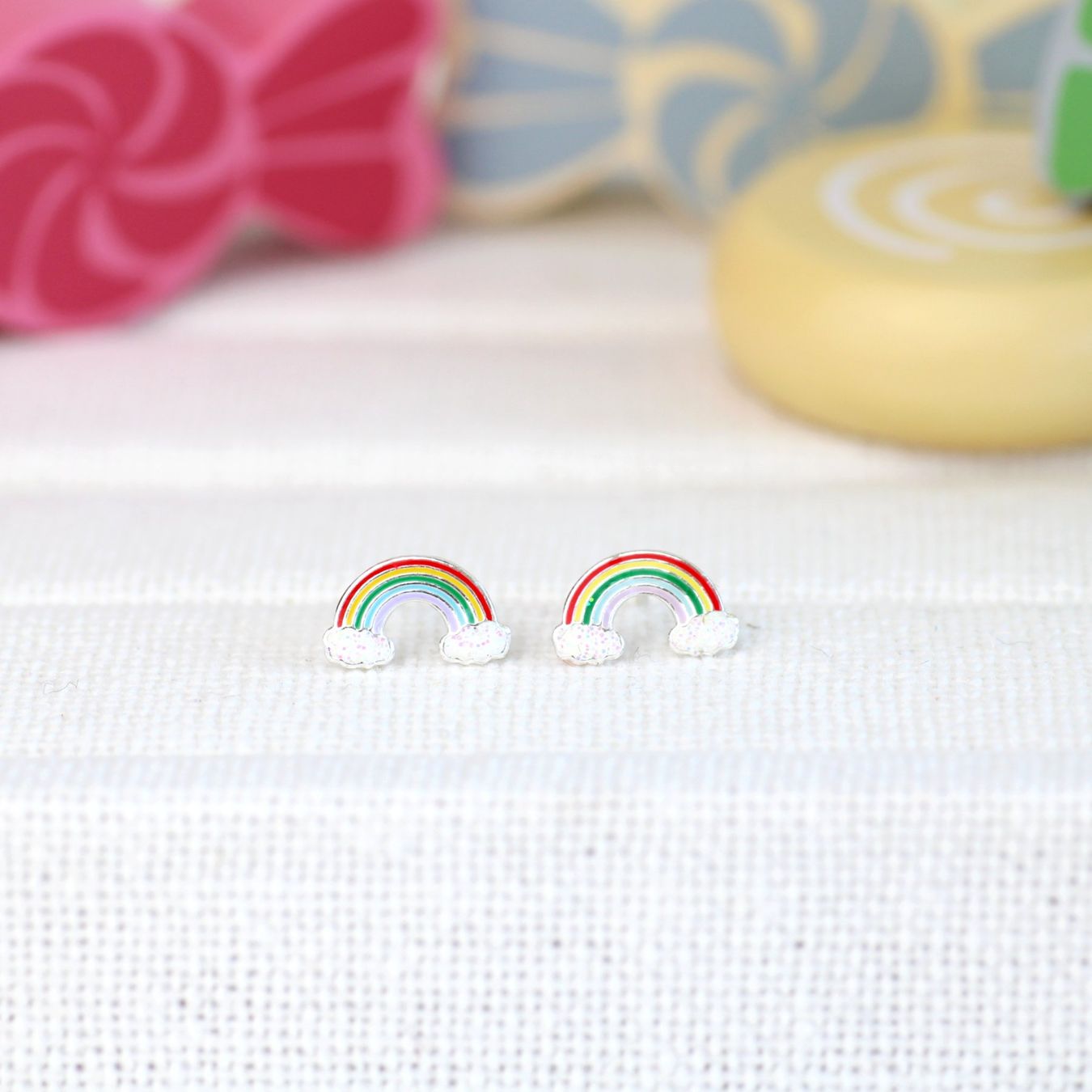 Ohrringe & -stecker: Kinder Ohrringe REGENBOGEN Sterling Silber – Neu und originalverpackt aus Stallikon von Bergli18 2