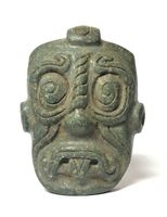 Präkolumbische Maya Chaac Maskette aus Jadeit
