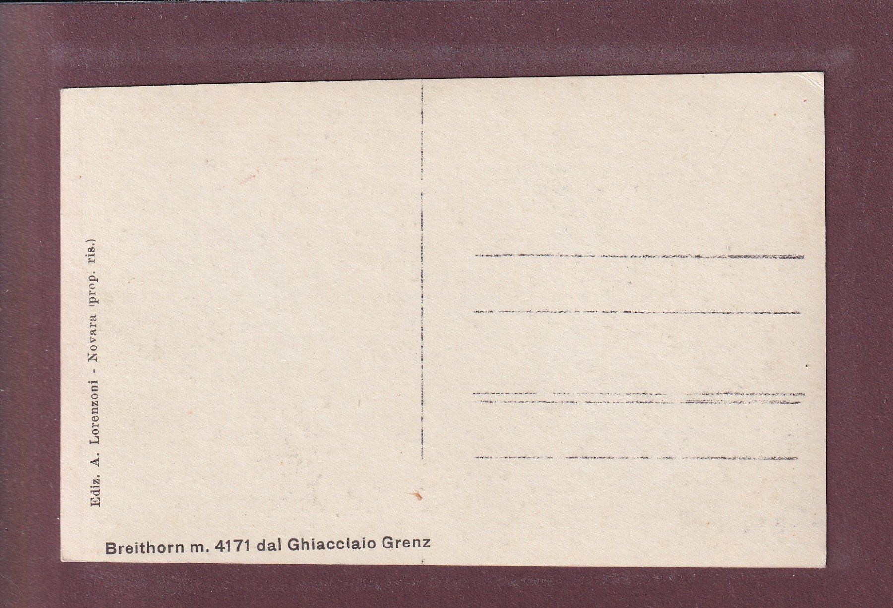 Cartes postales: BREITHORN dal Ghiacciaio Grenz – D'occasion à Pully par nicecards 1